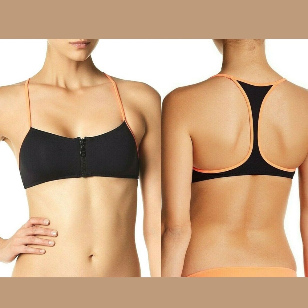 Nwt $116 Melissa Odabash Front Zip Cami Bikini Top [Sz 8 Us]